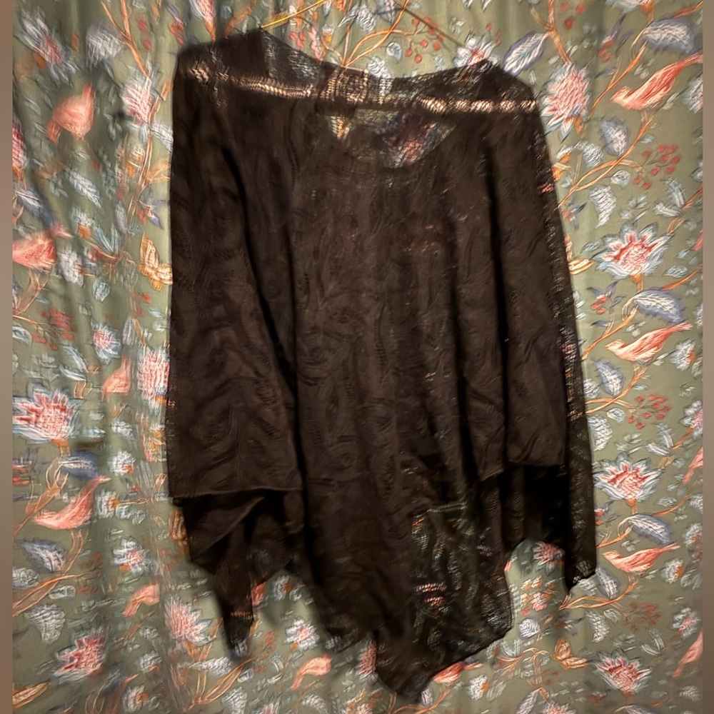 Elegant Black Lace Poncho